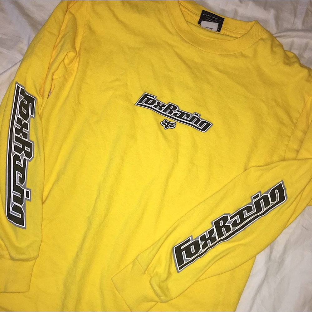 Yellow racing fox long sleeve shirt